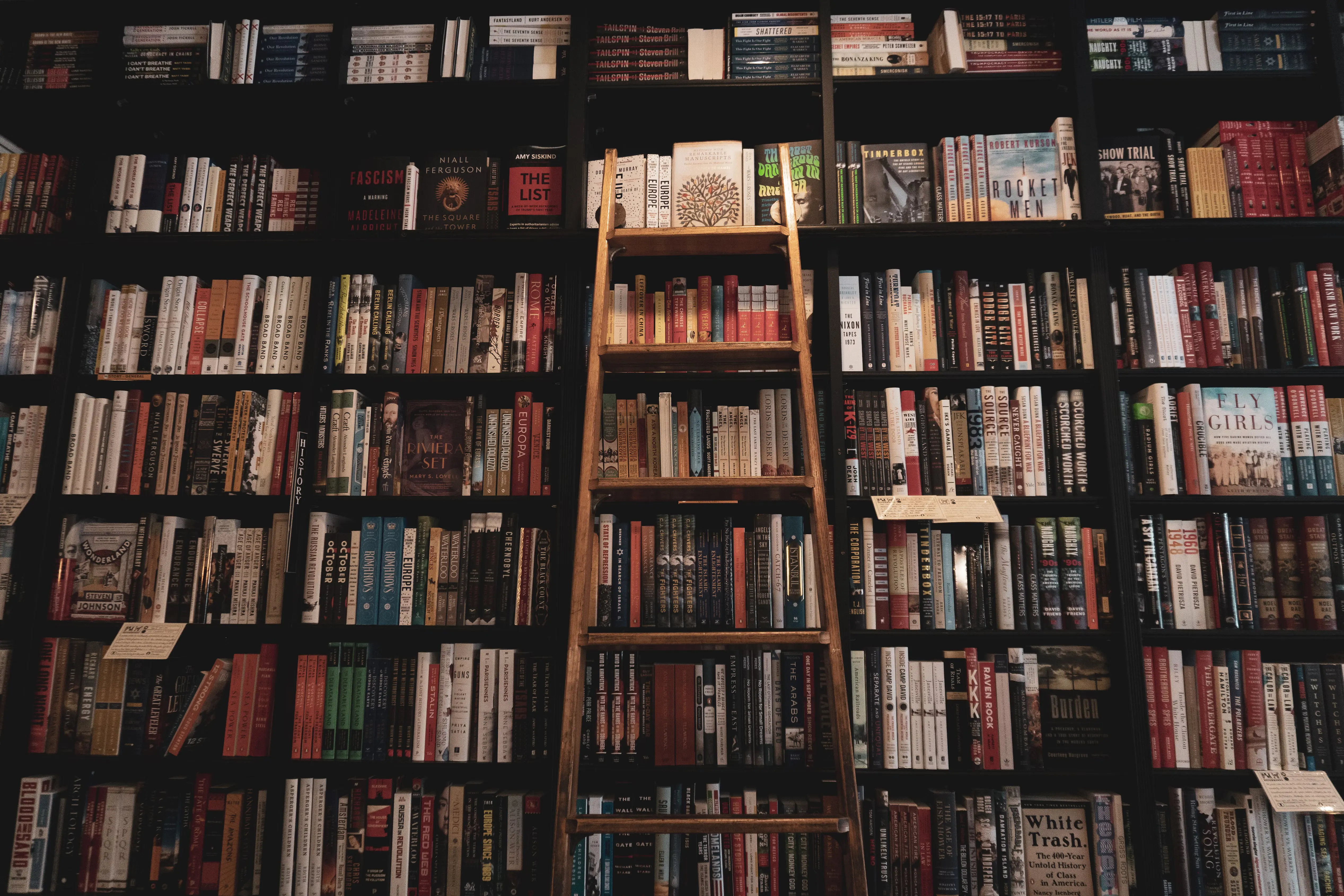 Books on a shelf